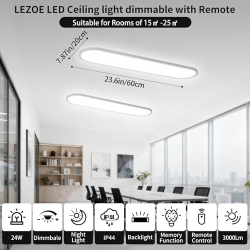 Plafonnier LED ovale extra plat 2,9cm intensité variable et blanc ajustable - 2