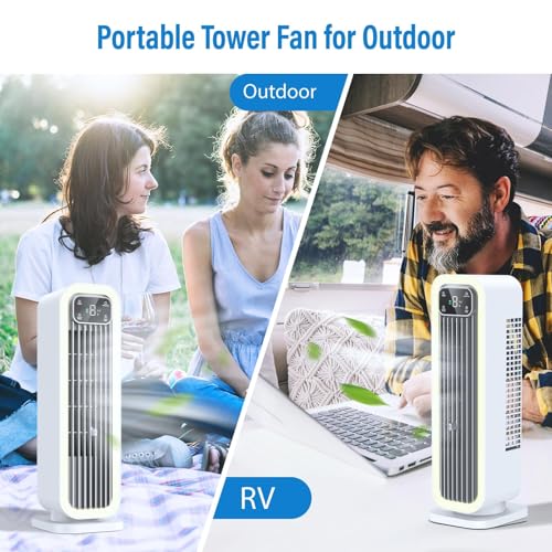 Monstak Oscillating Tower Fan, Bladeless Desk Fan 15 Inch 12000Mah Battery Operated Portable Table Fan For Bedroom Office Home thumb #6