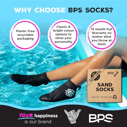 Image of BPS 'Aqua Series' 3mm Neoprene Water Socks for Sand, Beach, Soccer, Volleyball, Wetsuit Booties