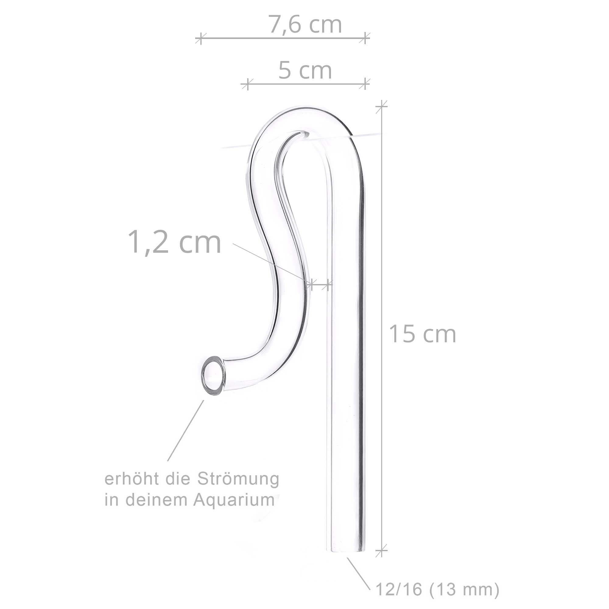 Jet Pipe Inflow-Outflow Set - Aquarium Filtereinlauf Filterauslauf (13mm für 12/16mm Schlauch, Outflow ohne Saugnapf)