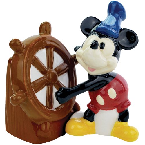 Westland Giftware Steamboat Willie Magnetic Ceramic Salt and Pepper Shaker Set, 4-Inch