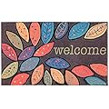 CHICHIC Door Mat, Welcome Mat 17x 30 Inch Front Door Mat Outdoors for Home Entrance Outdoors Mat for Outside Entry Way Doormat Entry Rugs, Heavy Duty Non Slip Rubber Back Low Profile, Leaves