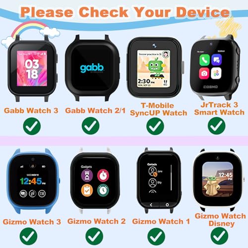 Pulseira de relógio Gizmo-Watch Synup para crianças – Pacote com 3 pulseiras de substituição elástic