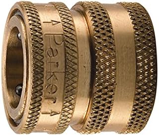 Parker Hannifin 1163-60 Series 1163 Brass High Flow Water Hose Connector Coupler, 3/4