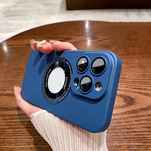 Coque iPhone 14 Plus antichoc bleu givré avec protection d'objectif arrière