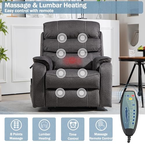 Sillón eléctrico reclinable con masaje color cuero miniatura 4