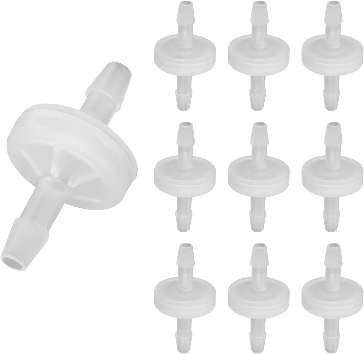 Plastic Check Valve, 10 pcs 3/16 inch(4mm) One Way Inline Check Valve Hose Barb Vacuum Aquarium Pump Air Non Return Valves