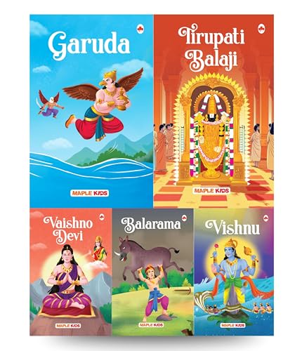 Image of Story Books for Kids (Set of 5 Books) - Balaji, Vishnu, Balarama, Garuda, Vaishno Devi - Mythology Stories for Children - Read Aloud to Infants, Toddlers - Age 3+