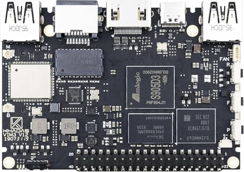 Image of khadas VIM3L Amlogic S905D3 Single Board Computer with 1.2 Tops,16MB SPI Flash,MCU Programmable,4K Playback at 75fps, Gigabit Ethernet with WOL, Bluetooth 5.0, DIY Home Theatre PC(VIM3L)