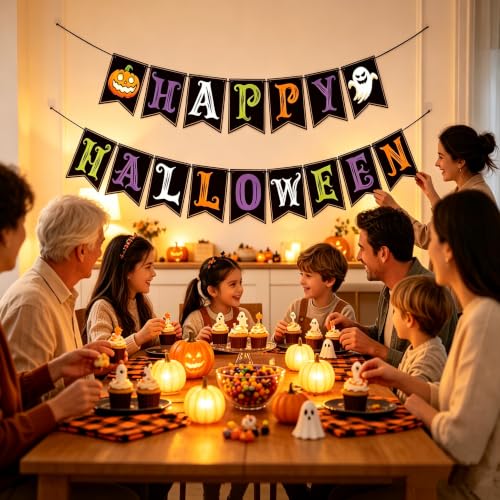 WisveraDes Halloween Decorations - Happy Halloween Banner - image 6