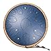 Steel Tongue Drum, 14 Inch 15 Note Tongue Drums, Handpan Drums for Adultes, Steel Drum Instrument with Music Book, Steel Handpan Drum Mallets and Carry Bag, C Major,Navy Blue