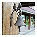 Abreuvoir chronométré Amercian Country style Oiseaux Couple sur la branche de conception rustique fonte de fer de jardin Porte mur Mounted main Cranking Bienvenue de Bell Pour robinet extérieur