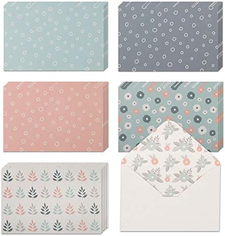 40 Blank Note Cards with Envelopes & Stickers | 4” x 6” Bulk Boxed Set of all Occasions Greeting Notecards | Assortment of Colored Stationary Plain Greeting Cards.