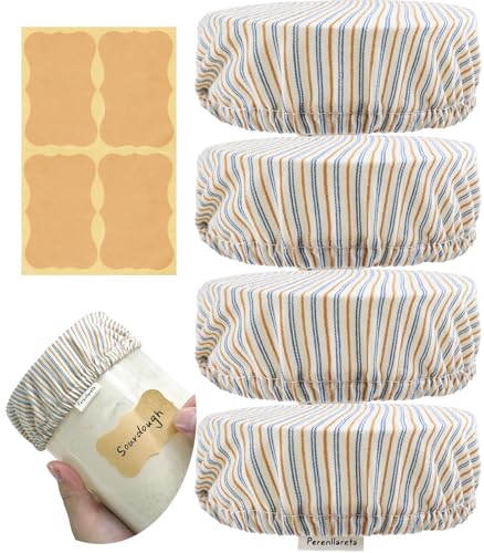 Kefir Starter Replacement Lid Cover for Wide Mouth Mason Ball Jar | Cotton Breathable Cloth Top for Kombucha Brewing Gallon Glass Weck Canning Quart Jar |Sourdough Bread Making Fermentation Fabric Cap
