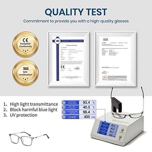 Image of Cyxus Blue Light Blocking Glasses for Men Women, Square TR90 Metal Hybrid Computer Eyewear, Lightweight Anti Eye Strain Glare Filter Glasses for Office, Gaming, Work,Study Grey