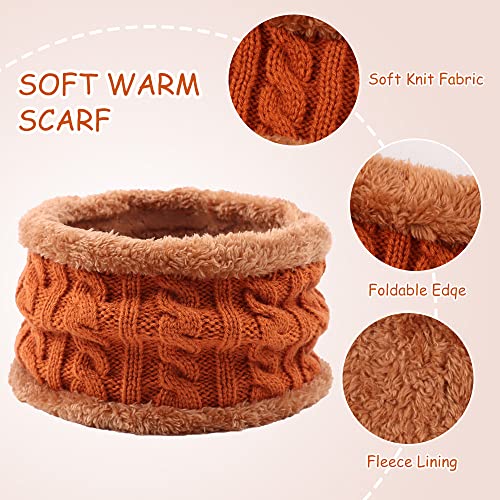Image of Yuoahcn Kids Winter Beanie Hat Scarf Gloves Set Knit Warm Toddler Winter Cap Gloves Neck Warmer for Boys Girls 1-8 Year