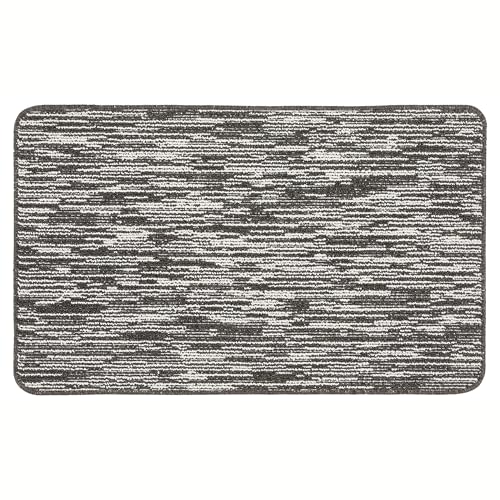Image of My Stain Door Mat, Stain Resistant, Perfect for Indoor Use, Front Door, Entryway and Patio, Broken Stripe Charcoal, 50x75cm