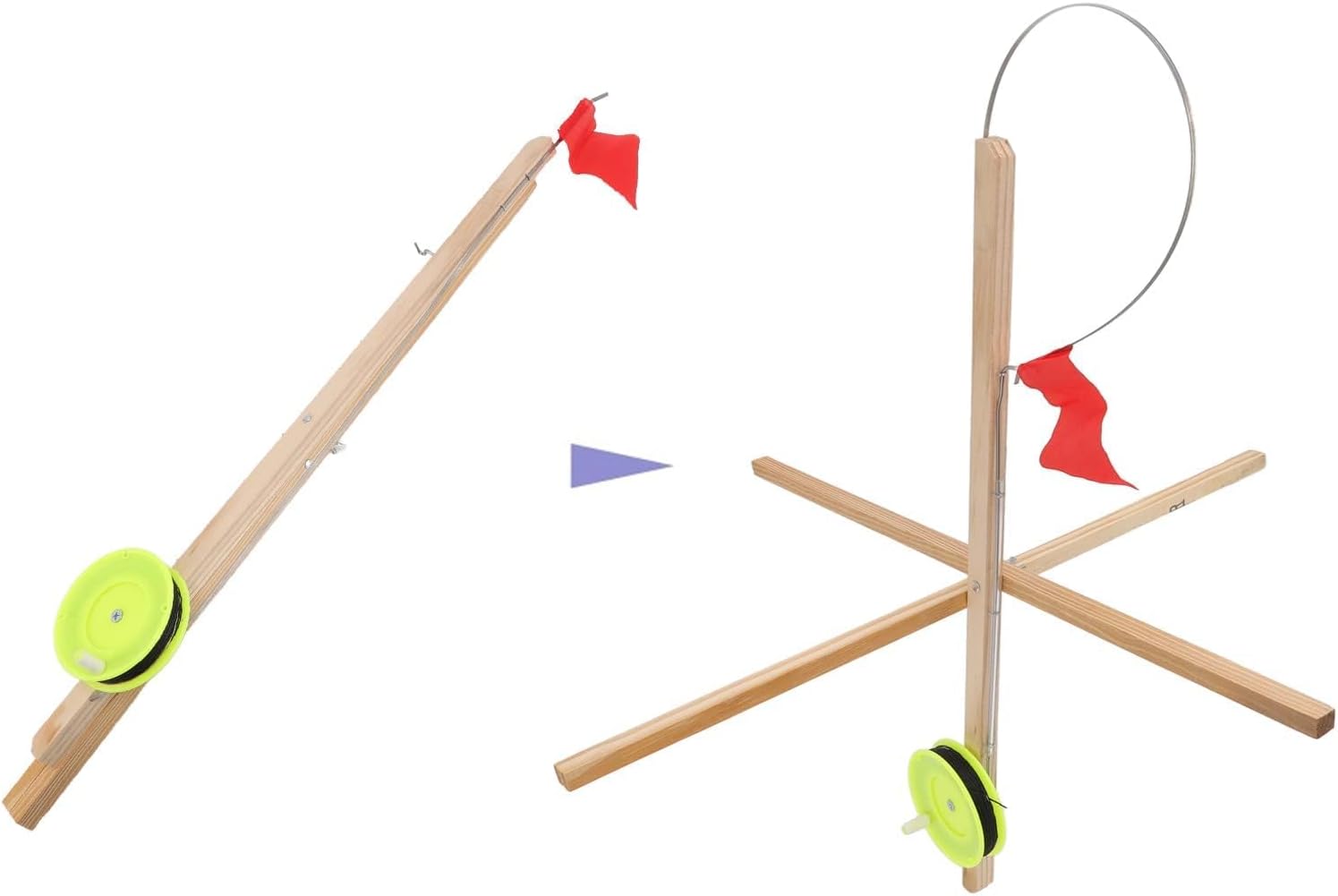 3Pcs Ice Fishing Tip-Up, Portable Ice Fishing Rod Flag, High Efficiency Stability Fishing Tip Up Flag, Fishing Flag for Outdoor Winter River