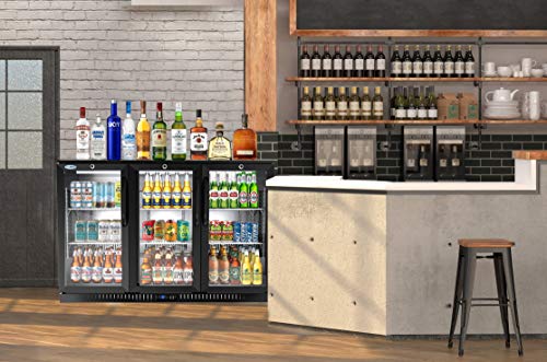 Koolmore - Bc-3Dsw-Bk 3 Door Back Bar Cooler Counter Height Glass Door Refrigerator With Led Lighting - 11 Cu.ft, Black #TOP6