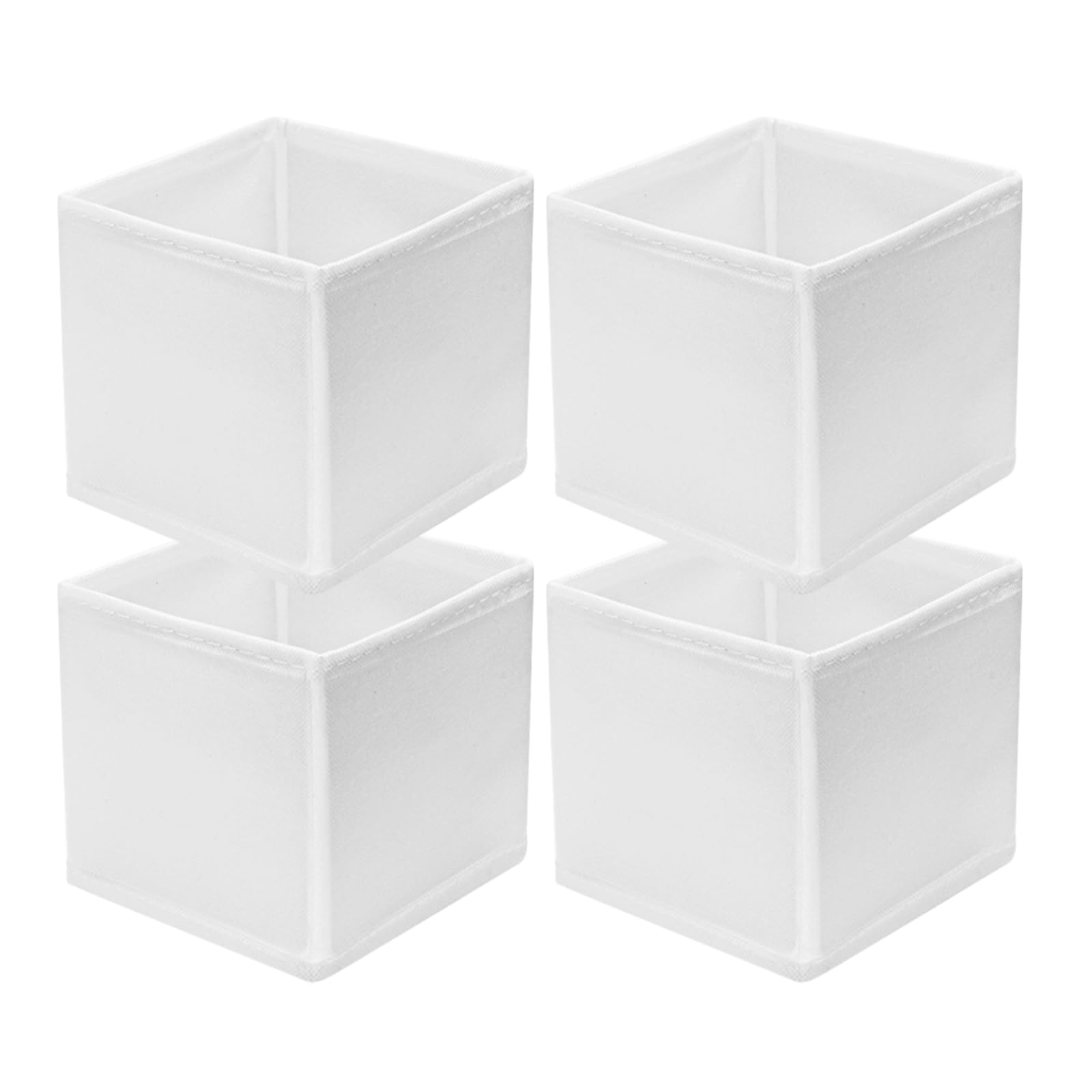 JinZeYou 4 Pcs Drawer Organiser Clothes, Drawer Dividers for Clothes, Non-woven Fabric Wardrobe Organiser Boxes, Foldable Draw Cubes for Bedroom Drawers Underwear Socks Bras (white, 14 * 14 * 12)