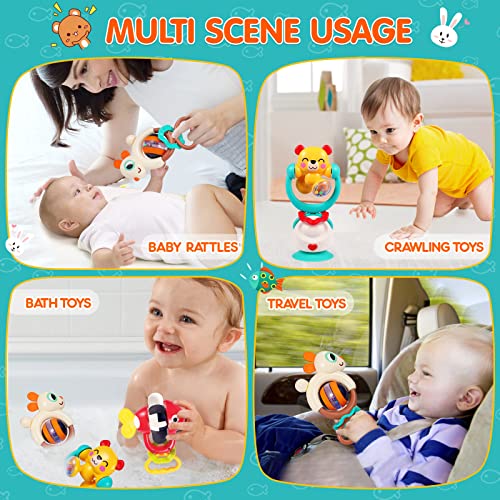 Baby Toys 6 to 12 Months Infant Toys Set of 3 High Chair Suction Rattle Baby Toys 12-18 Months 2-in-1 Sensory… - Image 5