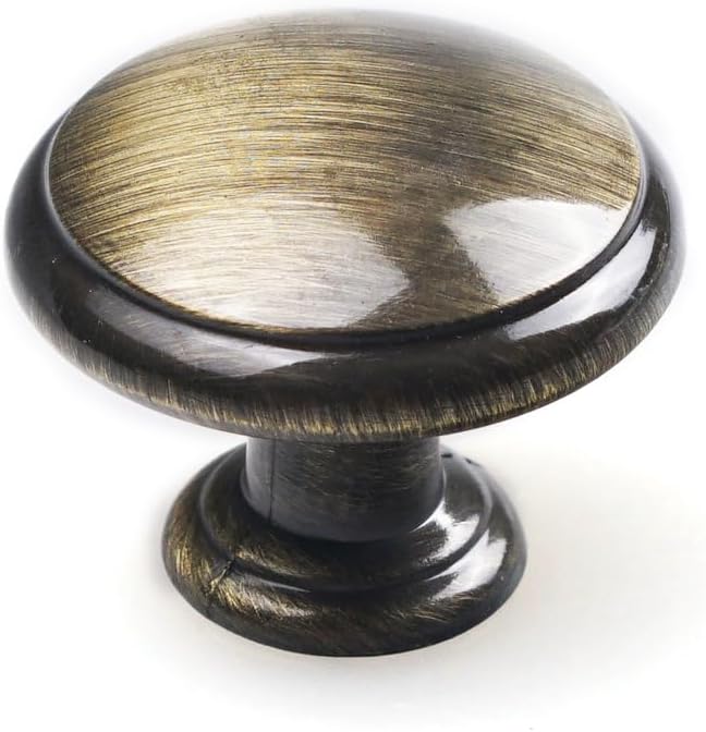 10 Pack 1-3/16" (30.5mm) Kitchen Cabinet Knobs,Drawer Knobs for Home Improvement Antique Brass Drawer Pulls Knobs Furniture Hardware Handles for Kitchen Bathroom