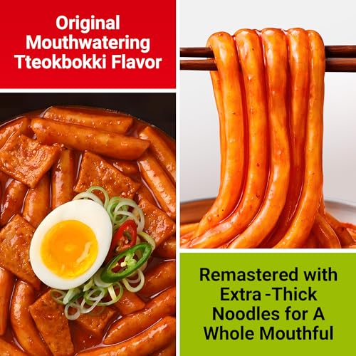 Image of Nongshim Tteokbokki Style Noodles, Sweet and Spicy Sauce, Korean Instant Noodles, Wheat Stir Fry Style Noodles, Korean Street Food-Inspired Flavor, 9.17 oz (Pack of 10)