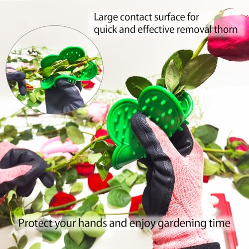 4PCS Gardening Gloves & Shears Scissor & Rose Thorn Stem Stripper Remover Tool, Flower Stem Stripper Tool for Garden & Florist supplies - Image 4