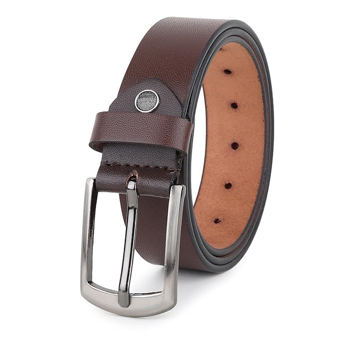 belt villa Men’s Genuine Leather Belt Black | Silver Twist Buckle | Adjustable Belt | Pebble Grain Finish | Formal & Casual Wear for Men-picture-54