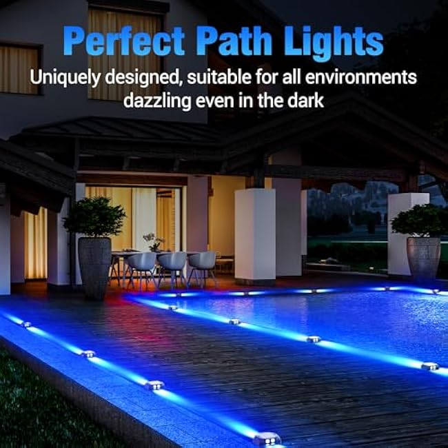Quntis Solar Deck Lights Dock Lights Blue LED