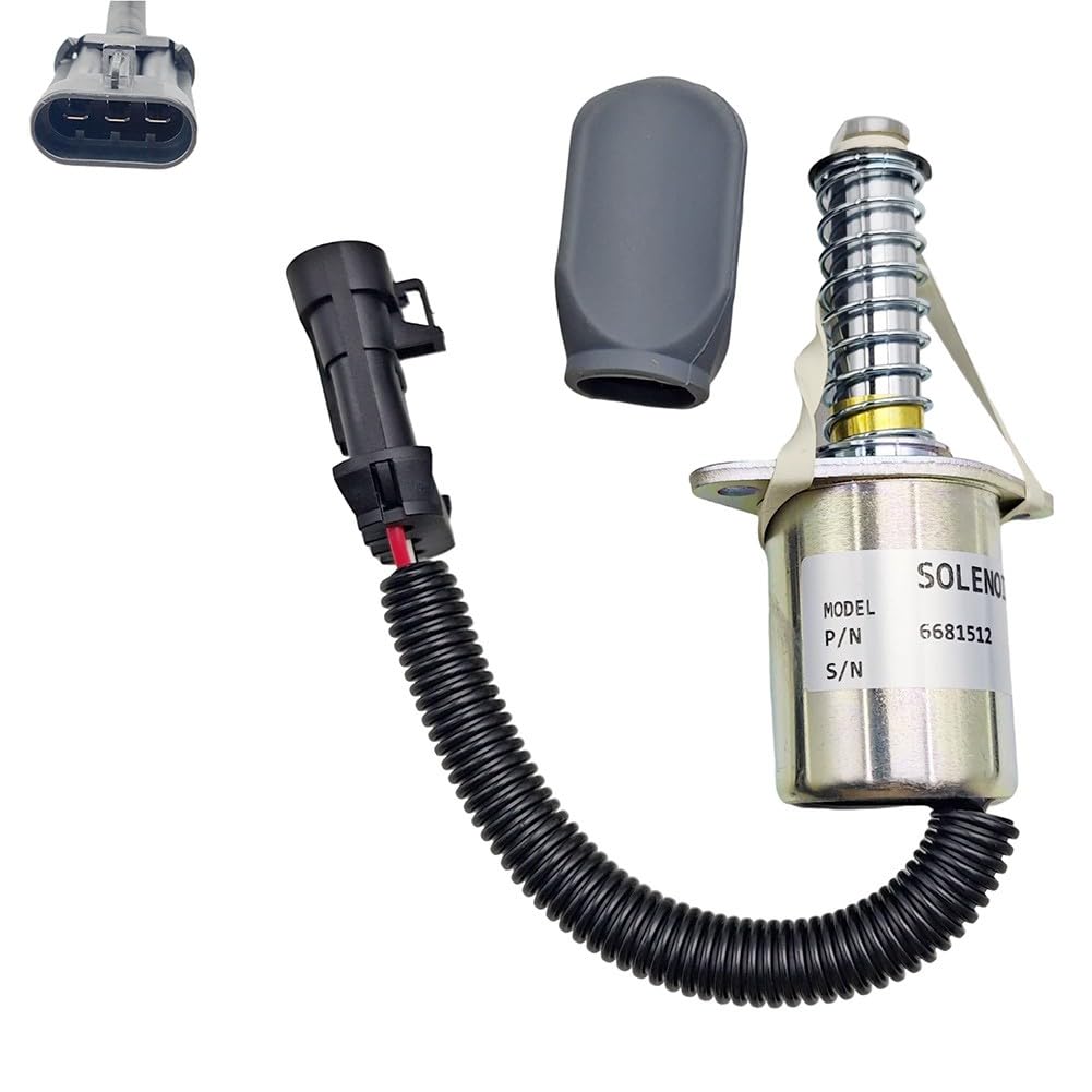 Magnetspule mit Traktionsverschluss, 12 V, Magnetventil für Bobcat Kompaktlader S100, S130, S220, S300, 450, 453, 553, 653, 853, 863, 873, 883, ersetzt Teilenummer 6681512