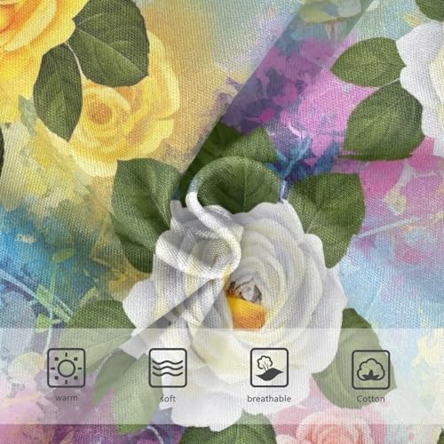 White Roses Green Leaves Panties for Girls, Toddler Girl Panties, Cotton Girls Underwear, 2–8 Years3