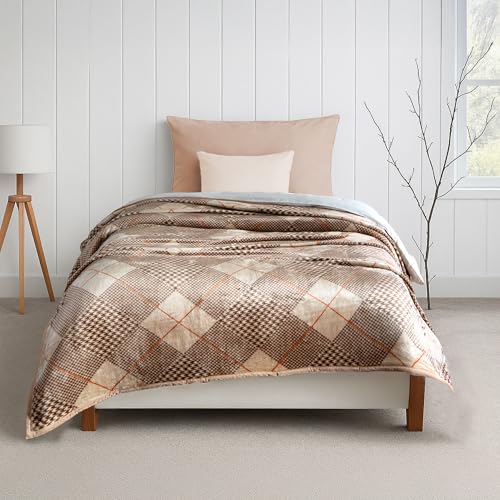 Image of MYTRIDENT Home Essential Flannel Printed Blanket for Winter Single Size (160 cm x 220 cm), 290 GSM, Estele