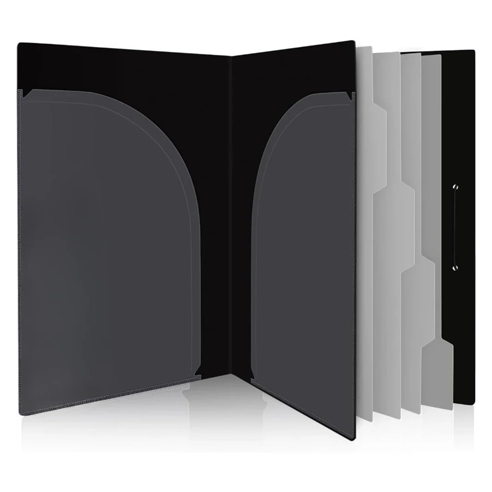 Gestore di file a fisarmonica, cartelle con estensione a 5 tasche, gestore carta portatile, materiale for ufficio scolastico(Black)