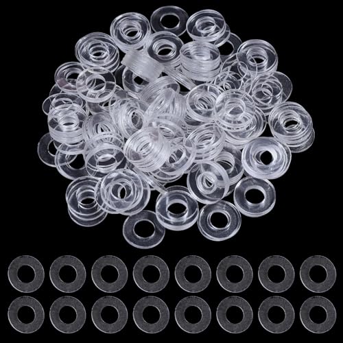 CHGCRAFT 200 rondelle en Plastique de Rechange en Vinyle Plat Joint de Rondelle Transparent Entretoises en Plastique Épais pour Poignée de Porte de Douche en Verre 20×1 millimètres