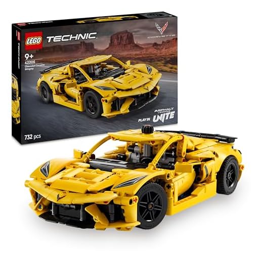 LEGO Technic Chevrolet Corvette Stingray Race Car Toy, 8-Cylinder Engine and Differential - Vehicle Model Kit - Birthday Gift for 9+ Year Old Boys, Girls or Adult Motorsport Fans - 42205