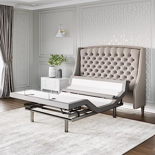 Image of Sven & Son Platinum Adjustable Bed Base Frame Only, Head and Foot Lift, Lumbar Support, Head-Pillow-Tilt, Massage, Under-Bed Lights, USB - Queen