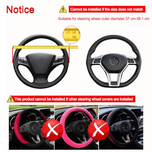 Adunsiaoto Lenkrad Abdeckung Mikrofaser, Heavy Duty Lenkradhülle, Carbon Fiber Auto Lenkrad, Abdeckung Atmungsaktiv Lenkradbezug Faser, Mikrofaser Leder Lenkradhülle Universal Größe(Grau)