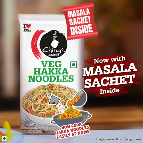 Image of Ching's Hakka Noodles with Masala, 140 g, Not Fried, Air Dried (Pack of 2)