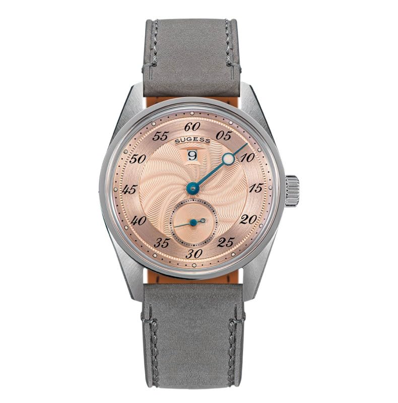 Seestern Sugess S451 Regulator Automatico Acciaio Pelle Grigio Salmone Orologio Uomo