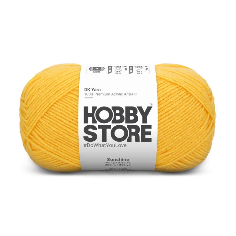 Image of DK Solid Yarn - Anti-Pill Acrylic Solid DK Yarn for Crochet & Knitting Everyday Essentials (1 ball /100 g) - Sunshine 1114 | Magic Needles
