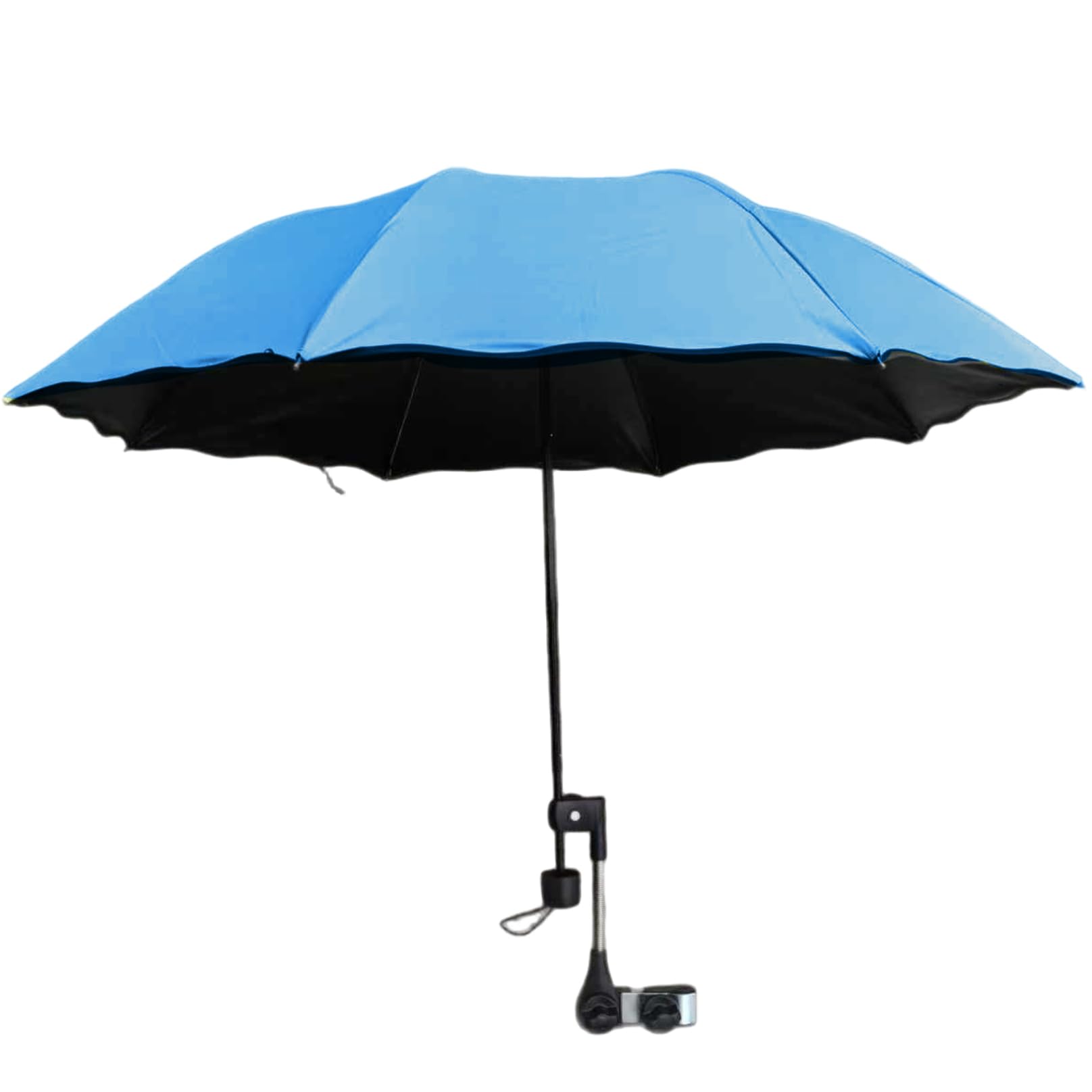 Licsaliwe Chair Umbrella with Clamp - UV Protection Waterproof Beach Chair Umbrella, Portable Folding for Patio Camping Wheelchair Stroller Golf Carts
