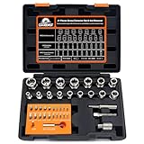 Coobeast 41Pcs Bolt Extractor Kit and Small Screw Extractor Set, Ez Out Bolt Extractor Tool with 5Pcs Compatible Adapter for Stripped Screw, Broken Nut and Damaged Bolt Remove
