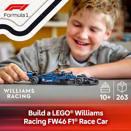 Image of LEGO Speed Champions Williams Racing FW46 F1 Race Car Toy - Building Set for Kids, Boys & Girls, Ages 10+ - Toy Car for F1 Fans - Gift Idea for Birthday - 77249
