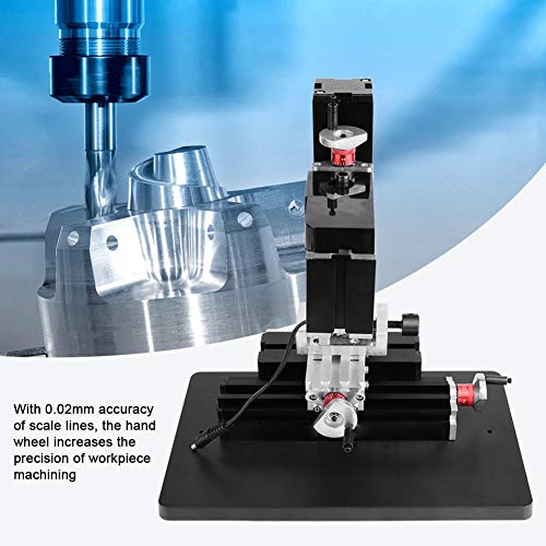 Mini Milling Machine, 60W 12000RPM Wood Plastic Milling Lathe Machine DIY Miller (100-240V US Plug)