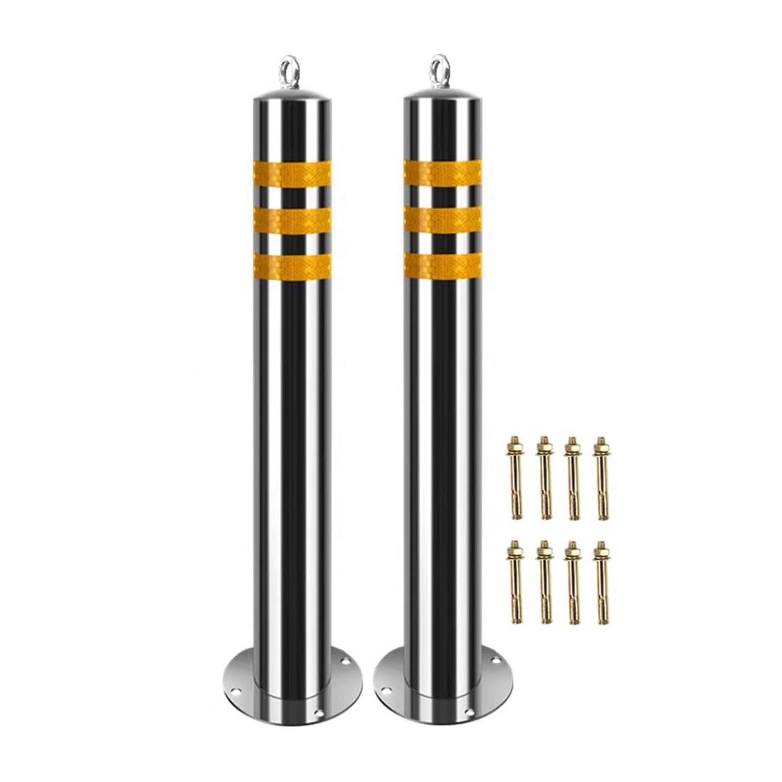 Cono di Sicurezza, Confezione da 2 dissuasori di Sicurezza per Esterni in Acciaio Inossidabile, 60x7,6 cm, paletti di parcheggio anticollisione per vialetti e Barriere di Controllo della FOL