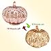 Romingo Mercury Glass Pumpkin Light with Timer for Halloween Pumpkin Decorations Fall and Thanksgiving Decor,Rose Gold, 5.5 inches