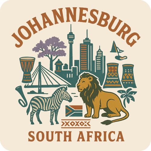 Johannesburg South Africa Souvenir Vinyl Sticker – Destination Travel Keepsake Collectible 4-Inches Wide
