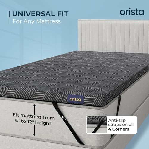 Image of Orista High Resilience Foam Mattress Topper | King Bed Size 78 x 60 Inch | Orthopedic Bed Topper for Back Pain Relief, Pressure Point Comfort, Cooling Sleep Surface with Washable Cover