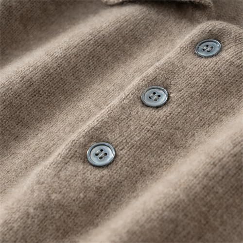 Dcvmvmn Men's Cashmere Pullover Winter Solid Business Sweater Casual Knitwear Loose Large Size Jumper Khaki4